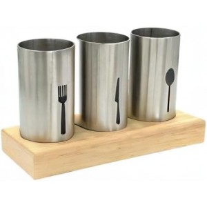 4PC Flatware Caddy Holder Stainless Steel Small