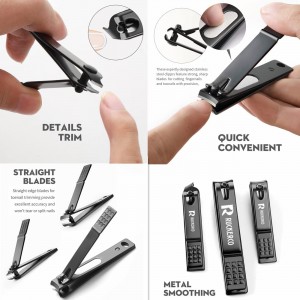 Nail Clippers Set Matte Stainless Steel 3 pcs fingernail Clippers &Slant EDG Toenail Clipper Cutter The Best Gift Nail Clippers for Men and Women