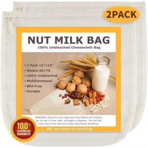 Nut Milk Bags, All Natural Cheesecloth B...