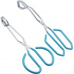 Scissor Style Tongs 10 Inches and 11 Inches Set Stainless Steel Grilling Tongs Hotdog Tongs, Set of 2