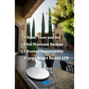 Food Kitchen Scale by NutraTrack™ Digital Grams and Ounces for Coffee, Weight Loss, Baking, Cooking, Keto and Meal Prep, LCD Display, Stainless Steel, LOWEST 0.5g INCREMENTS Accuracy meets Durability!