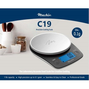 Food Kitchen Scale by NutraTrack™ Digital Grams and Ounces for Coffee, Weight Loss, Baking, Cooking, Keto and Meal Prep, LCD Display, Stainless Steel, LOWEST 0.5g INCREMENTS Accuracy meets Durability!