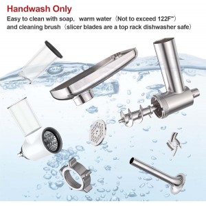 Meat Grinder and Cheese Grater Attachment for KitchenAid Stand Mixer, Slicer Shredder & Meat Grinder with Sausage Stuffer, 2 Pcs for KitchenAid Accessories and Attachments