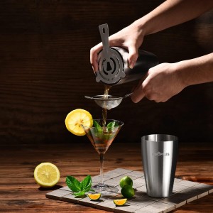 Cocktail Shaker, 27OZ Martini Shaker, Drink Shaker, Cocktail Shaker Set 6 Pcs,Boston Shaker, Bar Set, Cocktail Strainer, Bar tools, Bartender Kit, Stainless Steel Double Measuring Jigger, Mixing Spoon