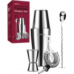 Cocktail Shaker, 27OZ Martini Shaker, Drink Shaker, Cocktail Shaker Set 6 Pcs,Boston Shaker, Bar Set, Cocktail Strainer, Bar tools, Bartender Kit, Stainless Steel Double Measuring Jigger, Mixing Spoon