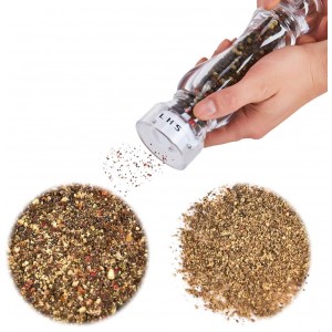 LHS Pepper Mill Grinder Salt Grinder Peppercorn Grinders with Adjustable Coarseness-Clear