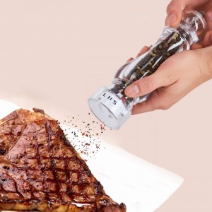 LHS Pepper Mill Grinder Salt Grinder Peppercorn Grinders with Adjustable Coarseness-Clear