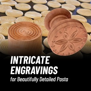 Fante’s Corzetti Stamp, Fiore Della Vita Design, Pearwood, For Decorative Pasta Rounds And Springerle Dough