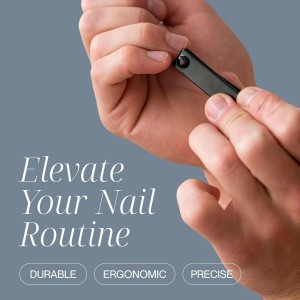 Tweezer Guru Nail Clippers - 2 Pack Professional, Stainless Steel Toe & Finger Nail Clipper Set for Men, Women and Kids - Curved Edge, Matte Black