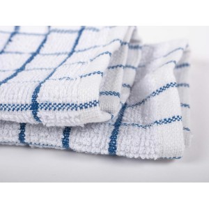 KAF Home Pantry 100% Cotton Checkered Grid Dish Cloths | Set of 6, 12 x 12 Inches | Absorbent and Machine Washable | Perfect for Cleaning Counters, and Any Household Spills - Blue