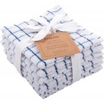 KAF Home Pantry 100% Cotton Checkered Grid Dish Cloths | Set of 6, 12 x 12 Inches | Absorbent and Machine Washable | Perfect for Cleaning Counters, and Any Household Spills - Blue