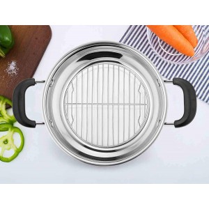 TeamFar Round Cooling Rack Set of 2, 7½ Inch Round Baking Steaming Roasting Rack Set Stainless Steel, Healthy & Dishwasher Safe, Mirror Finish & Rust Free