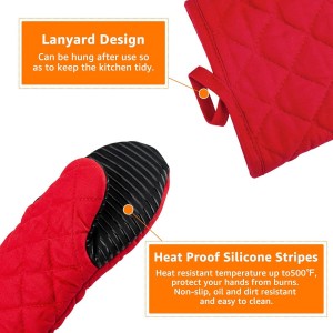 Puppet Oven Mitts Red Cotton Silicone Non-Slip Long Sleeve Arm Soft,Oven Gloves for Women Mum Hot 500℉ Heat Resistant Hand Safe Microwave Home Kitchen Chef Cooking Baking Cookie 13