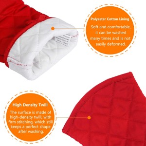 Puppet Oven Mitts Red Cotton Silicone Non-Slip Long Sleeve Arm Soft,Oven Gloves for Women Mum Hot 500℉ Heat Resistant Hand Safe Microwave Home Kitchen Chef Cooking Baking Cookie 13