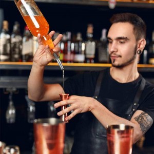 6PCS Liquor Bottle Pourers, Stainless Steel Olive Oil Spouts, Bottle Pourers for Alcohol, Olive Oil, With Dust Caps Liquor Pour Spout