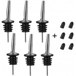 6PCS Liquor Bottle Pourers, Stainless Steel Olive Oil Spouts, Bottle Pourers for Alcohol, Olive Oil, With Dust Caps Liquor Pour Spout
