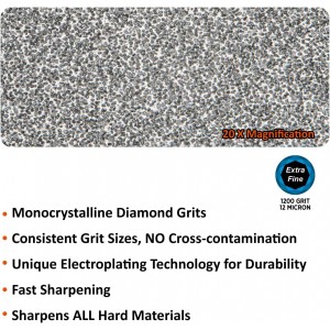 SHARPAL 119N Diamond Sharpening Steel – Professional Solid Knife Sharpener Honing Rod with Built-In Angle Guides, Sharpens, Realigns, and Polishes Edges for Chef and Kitchen Knives