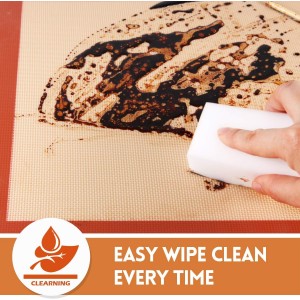 STATINT Non-Stick Silicone Baking Mat, Premium Food Safe - Pack of 2, for Cookie Oven Reusable Mat, 16.5