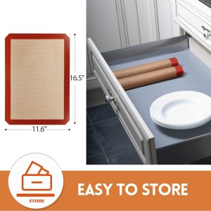 STATINT Non-Stick Silicone Baking Mat, Premium Food Safe - Pack of 2, for Cookie Oven Reusable Mat, 16.5