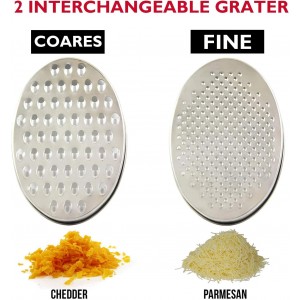 Cheese Grater Citrus Lemon Zester with Food Storage Container & Lid - Perfect For Hard Parmesan Or Soft Cheddar Cheeses, Ginger, Vegetables, Butter, Chocolate & Nutmeg (Red)