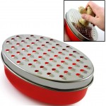 Cheese Grater Citrus Lemon Zester with Food Storage Container & Lid - Perfect For Hard Parmesan Or Soft Cheddar Cheeses, Ginger, Vegetables, Butter, Chocolate & Nutmeg (Red)