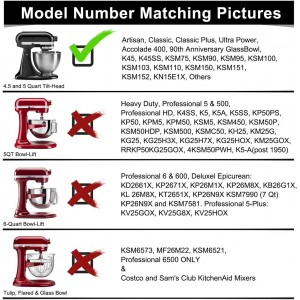 Flex Edge Beater for KitchenAid Tilt-Head Stand Mixer, 4.5-5 Quart Flat Beater Paddle with Flexible Silicone Edges Bowl Scraper, White