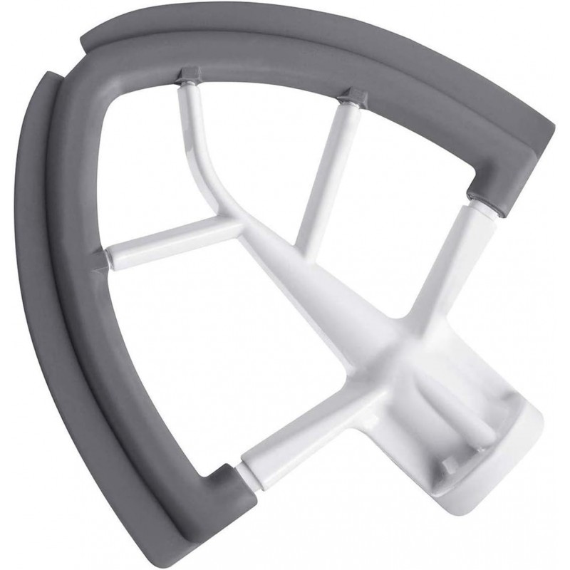 Flex Edge Beater for KitchenAid Tilt-Head Stand Mixer, 4.5-5 Quart Flat Beater Paddle with Flexible Silicone Edges Bowl Scraper, White
