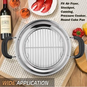 P&P CHEF Round Cooking Rack, 3 Pcs Stainless Steel Baking Cooling Steaming Grilling Rack, Fits Air Fryer/Stockpot/Pressure Cooker/Round Cake Pan, Oven & Dishwasher Safe (7.5 + 9 + 10.5 Inch)