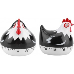 Chicken Pattern Timer, Chicken Pattern Countdown Kitchen Timer Reminder for Cooking Baking(Black)