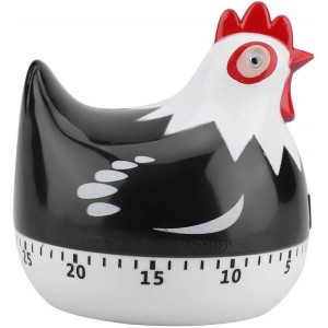 Chicken Pattern Timer, Chicken Pattern Countdown Kitchen Timer Reminder for Cooking Baking(Black)