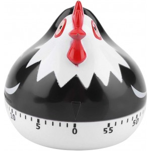 Chicken Pattern Timer, Chicken Pattern Countdown Kitchen Timer Reminder for Cooking Baking(Black)