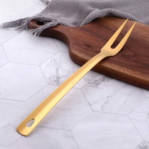 BuyGo Gold Grill Fork - 12.28 Inch Stainless Steel Cooking Fork, Heat Resistant