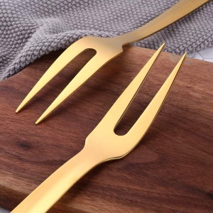 BuyGo Gold Grill Fork - 12.28 Inch Stainless Steel Cooking Fork, Heat Resistant