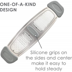 Rachael Ray Tools and Gadgets Stainless Steel Multi Grater for Cheese, Ginger, Garlic, and more, Gray