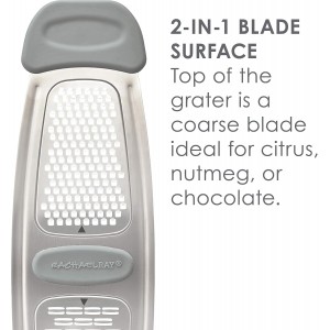 Rachael Ray Tools and Gadgets Stainless Steel Multi Grater for Cheese, Ginger, Garlic, and more, Gray