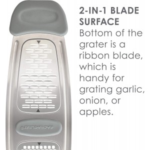 Rachael Ray Tools and Gadgets Stainless Steel Multi Grater for Cheese, Ginger, Garlic, and more, Gray