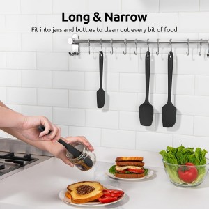 U-Taste Silicone Spatula Set with 600 Degrees Fahrenheit Heat Resistant (Black)