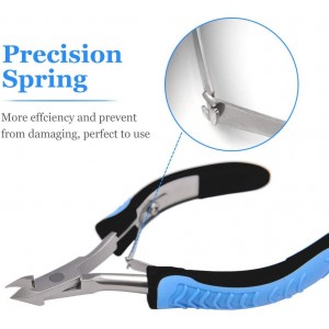IVON Cuticle Trimmer, Professional Non-Slip Cuticle Cutter Stainless Steel Nipper Blue