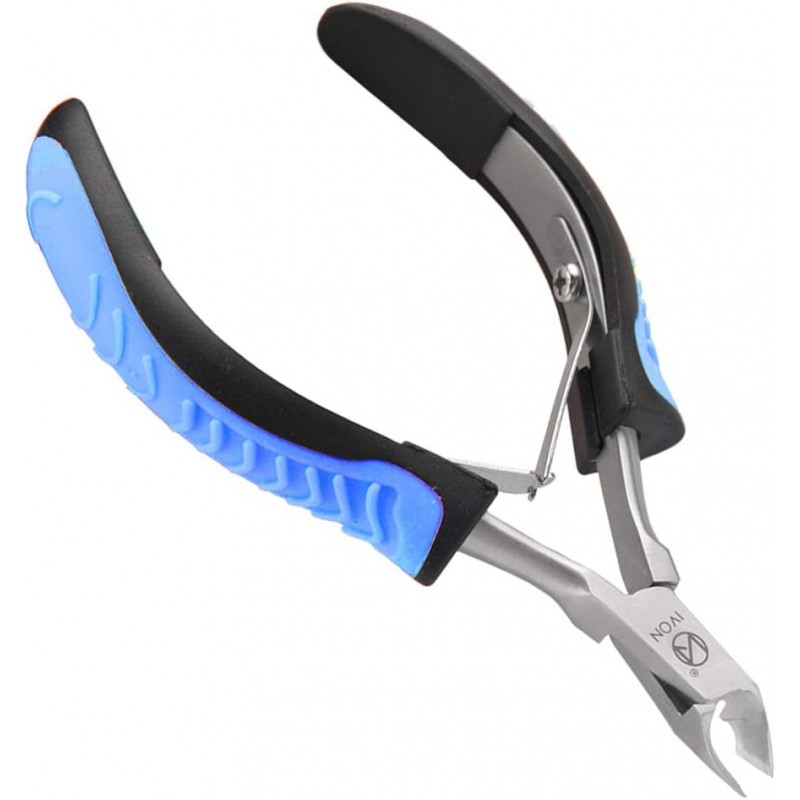 IVON Cuticle Trimmer, Professional Non-Slip Cuticle Cutter Stainless Steel Nipper Blue
