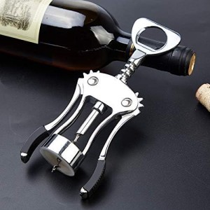 Wing Corkscrew,Ilyever Premium Wine Opener with Bottle Stopper,Multifunctional Corkscrew Wine Cork Opener Bottler Opener Remover for Home, Kitchen,Restaurant,Party and as Gift,Black