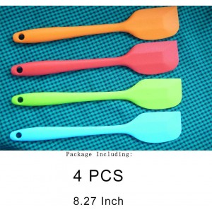 zYoung 4 Pcs Silicone Spatulas, Rubber Spatula Heat Resistant Seamless One Piece Design Flexible Scrapers Baking Mixing Tool,Small