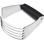 ALLTOP Pastry Shortening Blender Cutter,Stainless Steel Dough Masher for Butter, Biscuit,Baking, Kneading,Dough, Flakier and Fluffier Pie Crusts, Almond - Hand Kitchen Tool (1, Black)