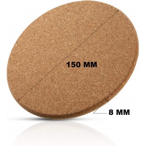Boao 6 Pcs Round Cork Trivets for Hot Dishes High Density Thick Coasters Wooden Absorbent Cork Plant Coasters for Kitchen, Drinks Coffee Plants (6 Inch)
