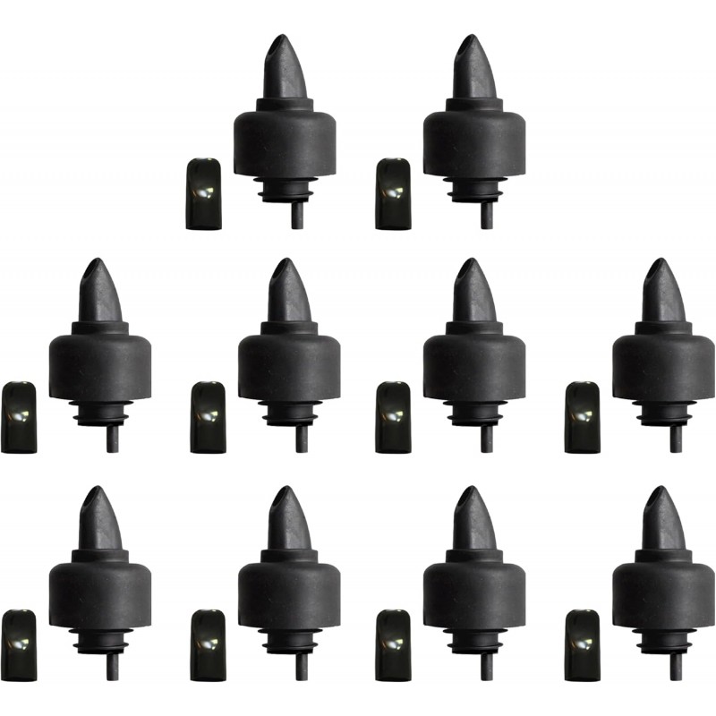 The Pure Pour Liquor Bottle Pourers - Leak-Proof Pour Spouts with Dust Caps – Fits Most Alcohol, Syrup, Olive Oil & Vinegar Bottles – Dishwasher Safe - 10 Pack