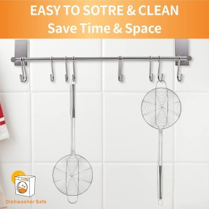 Yimi 16.5 Inch Spider Strainer | Stainless Steel Kitchen Cooking Skimmer with Double Hook Long Handle | Spiral Wire Spoon Ladle with Reinforced Double Coil for Cooking and Frying, Ideal for Gift