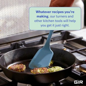 GIR: Get It Right Kitchen Silicone Spatula Turner - Non-Toxic Cooking Utensils for Nonstick Cookware, Cooking and Baking, Mini - 11IN - Slate