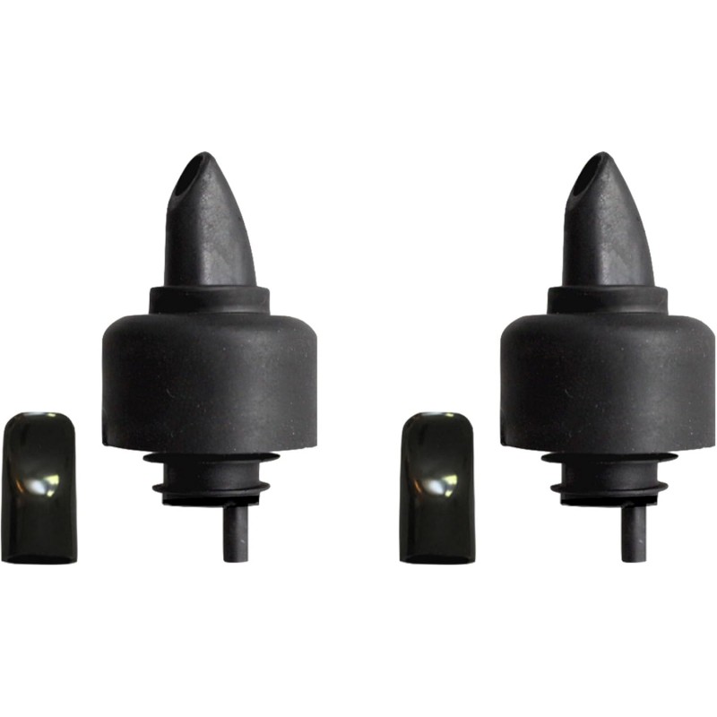 The Pure Pour Liquor Bottle Pourers - Leak-Proof Pour Spouts with Dust Caps – Fits Most Alcohol, Syrup, Olive Oil & Vinegar Bottles – Dishwasher Safe - 2 Pack