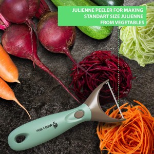 Premium 3-in-1 Vegetable Peeler Set - Sharp Stainless Steel Blades with Interchangeable Handle, Straight, Julienne & Wide Peelers – Space-Saving,Multifunctional Design for Effortless Kitchen Prep