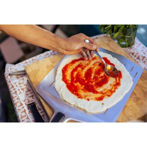 ooni 12” Perforated Pizza Peel – Aluminum Metal Pizza Peel 12 Inch, Pizza Spatula Paddle, Lightweight Pizza Turning Peel with Long Handle, Pizza Oven Accessories, Pizza Tools, Rectangle Pizza Turner