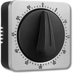 Searon Mechanical Kitchen Timer Magnetic with Loud Alarm, 60-Minute Manual Wind Up Analog Countdown Timer with Stainless Steel Scale, No Batteries for Chef Cooking, Baking, Egg, Oven, Seniors